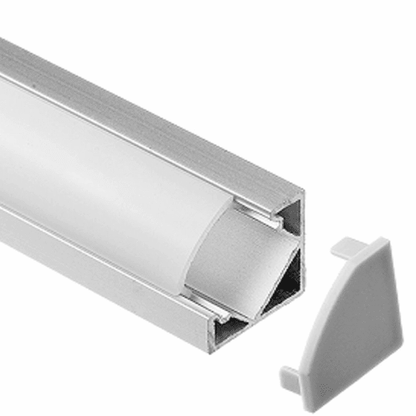 Product Display Visual of the SKU: LH-1818-SW-4FT for Marketing of theLotus 10 pieces of 4 FT or 8 ft Surface Corner Mount Aluminum Profile Corner 18 x 18 mm | LH-1818