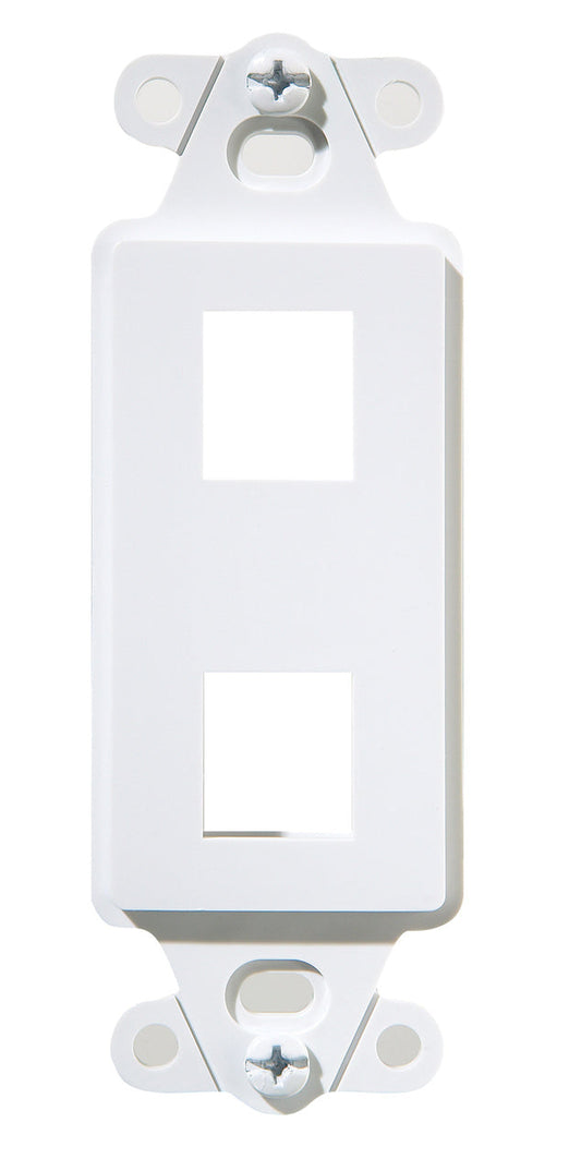 Product Marketing Image of Simply Secured SKU: POEJKDS2-WH by Vendor Grid Networking Product 2-Port Keystone Decorator Strap - White, Fits Single-Gang Decora Wall Plates | POEJKDS2-WH