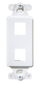 Product Marketing Image of Simply Secured SKU: POEJKDS2-WH by Vendor Grid Networking Product 2-Port Keystone Decorator Strap - White, Fits Single-Gang Decora Wall Plates | POEJKDS2-WH