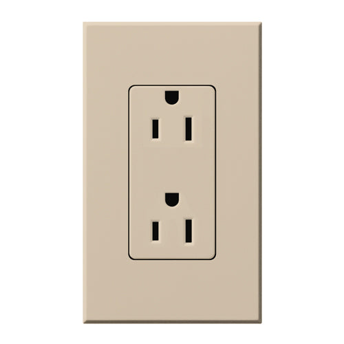 Lutron Nova T Architectural 15A Tamper-Resistant Duplex Receptacle (Wall Plate Included) | NTR-15-TR