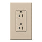 Lutron Nova T Architectural 15A Tamper-Resistant Duplex Receptacle (Wall Plate Included) | NTR-15-TR