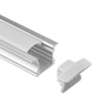 Product Display Visual of the SKU: LH-2515-SW-4FT for Marketing of theLotus 10 pieces of 4 or 8 ft Recessed Mount Aluminum Profile 25 x 15 mm with White Diffused Cover | LH-2515