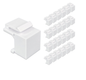 Keystone Jack Blank Inserts - 25-Pack, White | Filler Plates for Wall Plates & Patch Panels | JKB-WH