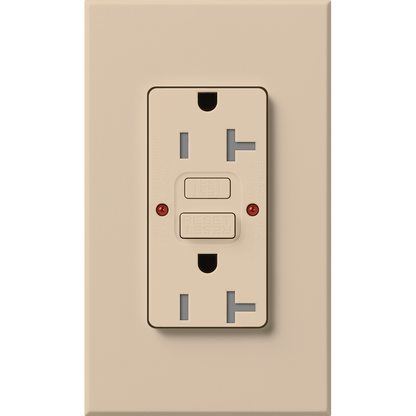 Lutron Nova T 20A Self-Testing GFCI Receptacle - Tamper-Resistant | NTR-20-GFST