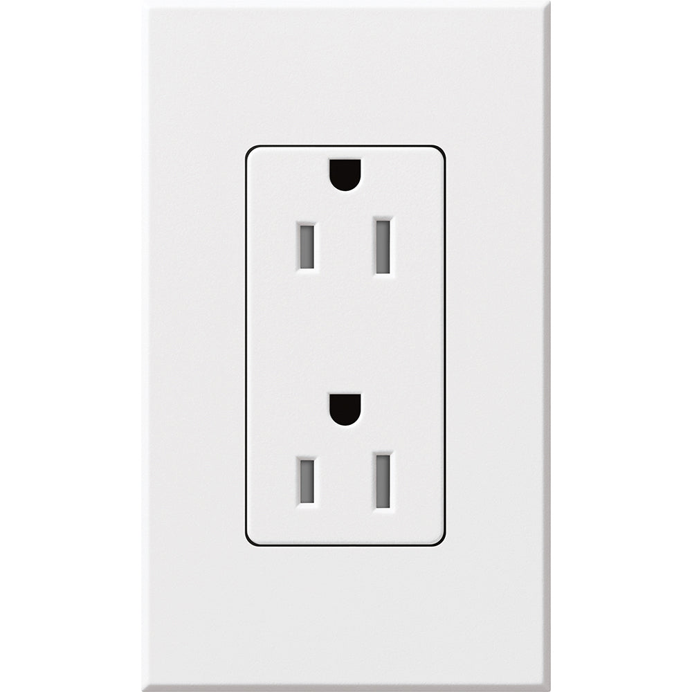 Lutron Nova T Architectural 15A Tamper-Resistant Duplex Receptacle (Wall Plate Included) | NTR-15-TR
