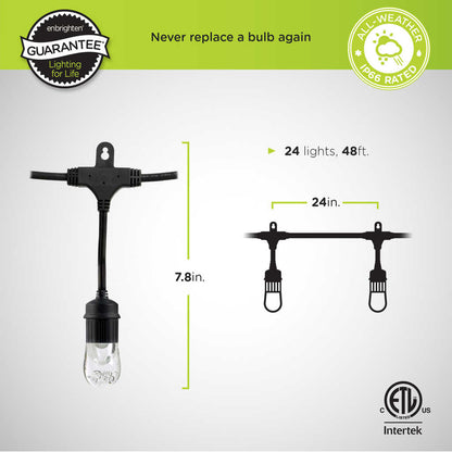 Enbrighten Classic LED Cafe Lights, 48ft | 31664