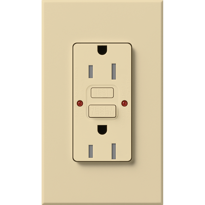 Lutron Nova T 15A Self-Testing GFCI Receptacle 120V Architectural Matte | NTR-15-GFST
