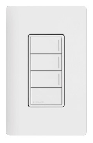 Product Display Visual of the SKU: RRST-HN3RL-WH for Marketing of theLutron Sunnata RF Hybrid Keypads 3-Button Raise/Lower | RRST-HN3RL-XX