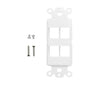 Product Marketing Image of Simply Secured SKU: POEJKDS4-WH by Vendor Grid Networking Product 4-Port Keystone Decorator Strap - White, Fits Single-Gang Decora Wall Plates | POEJKDS4-WH