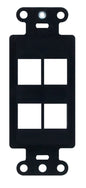 Product Marketing Image of Simply Secured SKU: POEJKDS4-BK by Vendor Grid Networking Product 4-Port Keystone Decorator Strap - Black, Fits Single-Gang Decora Wall Plates | POEJKDS4-BK
