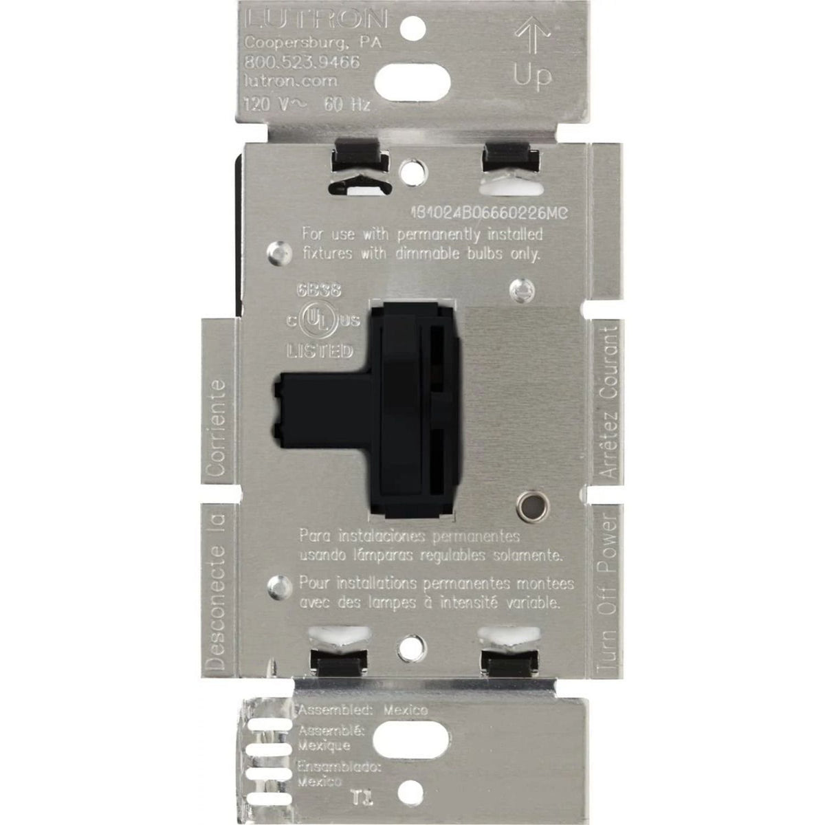 Ariadni Dimmer, Magnetic Low-Voltage, Single-pole, preset, 120V/600VA (450W) in white, for Canada