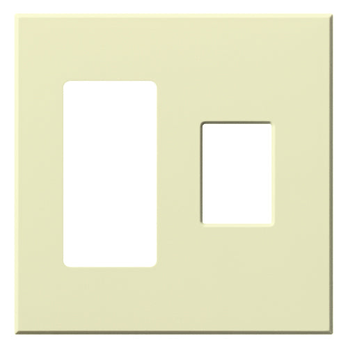 Lutron Vareo 2-Gang Wall Plate | 1 Accessory (Left) & 1 Dimmer (Right) | VWP-2RC