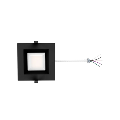 Reno Zeta - 4" Square Commercial Downlight - Selectable Wattage 8/10/14/16W - Selectable CCT 2700/3000/3500/4000/5000K - 120-347V - 3-in-1 Dimming | RENO-DL4-MW-DV-MCCT-SQ