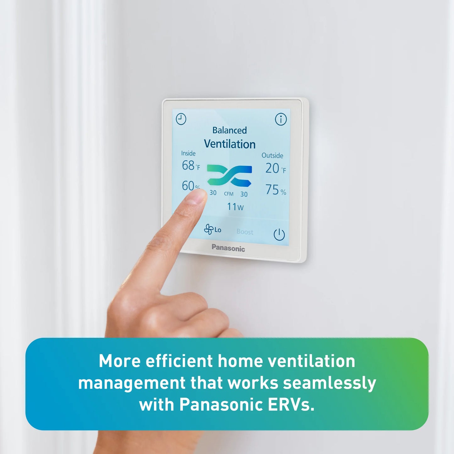 Panasonic Touchscreen LED Wall Control for Intelli-Balance & BalancedHome ERVs | FV-SCVE2