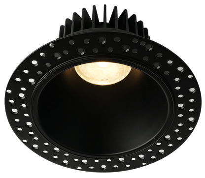 Lotus LD4R-HO 18W high-output 4-inch trimless deep regressed LED downlight with black reflector