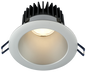 Lotus LD4R 15W 4-inch deep regressed LED downlight with silver reflector and silver trim