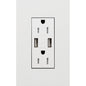Lutron New Architectural 15A Tamper-Resistant USB-A Duplex Receptacle, Self-Testing, Wall Plate Not Included, Matte Finish, NTR-15-UBTR