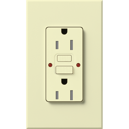 Lutron Nova T 15A Self-Testing GFCI Receptacle 120V Architectural Matte | NTR-15-GFST