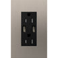 Lutron New Architectural 15A Tamper-Resistant USB-A Duplex Receptacle, Self-Testing, Wall Plate Included, Matte Finish |  NTR-15-UBTR