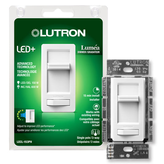 Lutron Lumea LED+ Dimmer Switch | 150W LED / 600W Inc/Hal | Single-Pole/3-Way | LECL-153PH