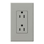 Lutron Nova T Architectural 15A Tamper-Resistant Duplex Receptacle (Wall Plate Included) | NTR-15-TR