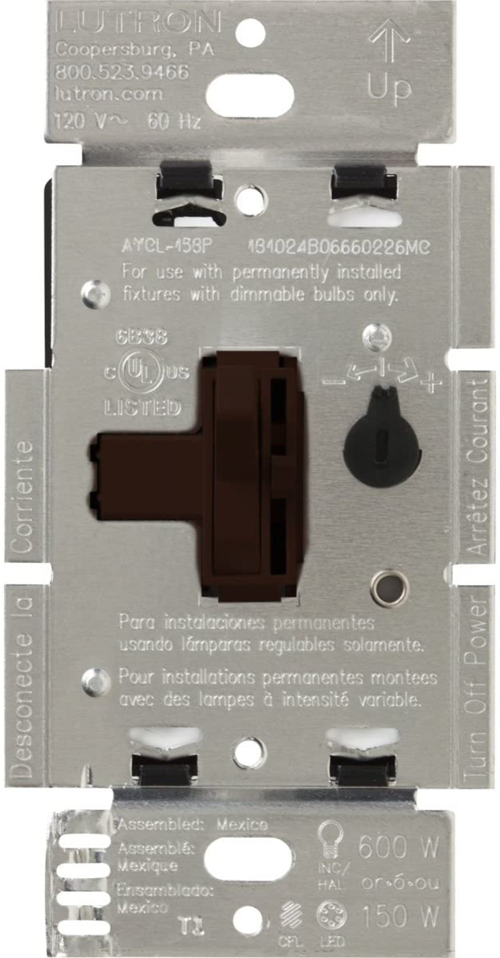 Lutron Ariadni LED+ Dimmer Switch 150W LED  /  600W Inc / Hal Single-Pole / 3-Way | AYCL-153P