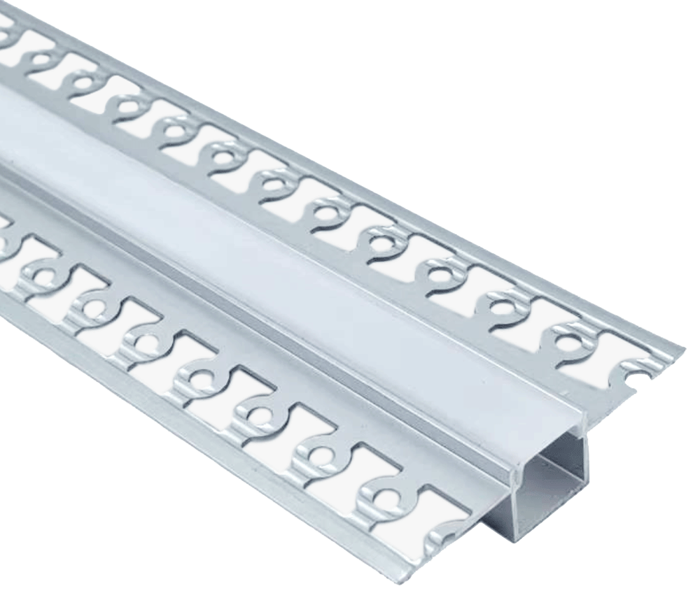 Product Display Visual of the SKU: LH-5713-SW-4FT for Marketing of theLotus Trimless Mud-in Mount Aluminum Profile 57 x 13 mm with White Diffused Cover | LH-5713-SW