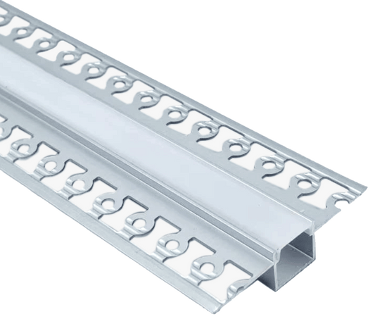 Trimless Mud-in Mount Aluminum Profile 57 x 13 mm with White Diffused Cover | LH-5713-SW