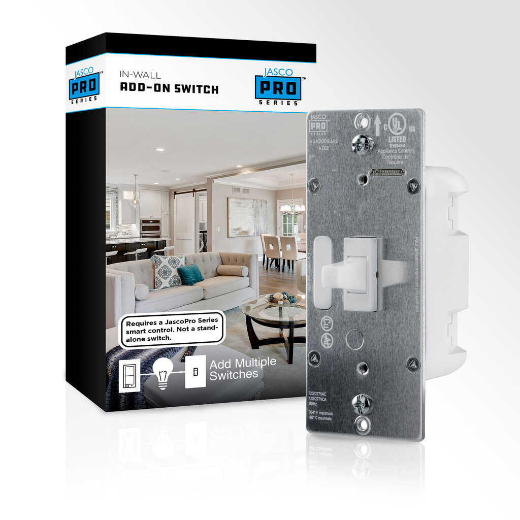 JascoPro In-Wall Add-on Switch, White Toggle | 59380