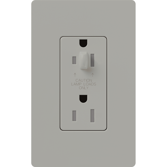Lutron Nova T Architectural 15A Half-Dimming Tamper-Resistant Receptacle | NTR-15-HDTR