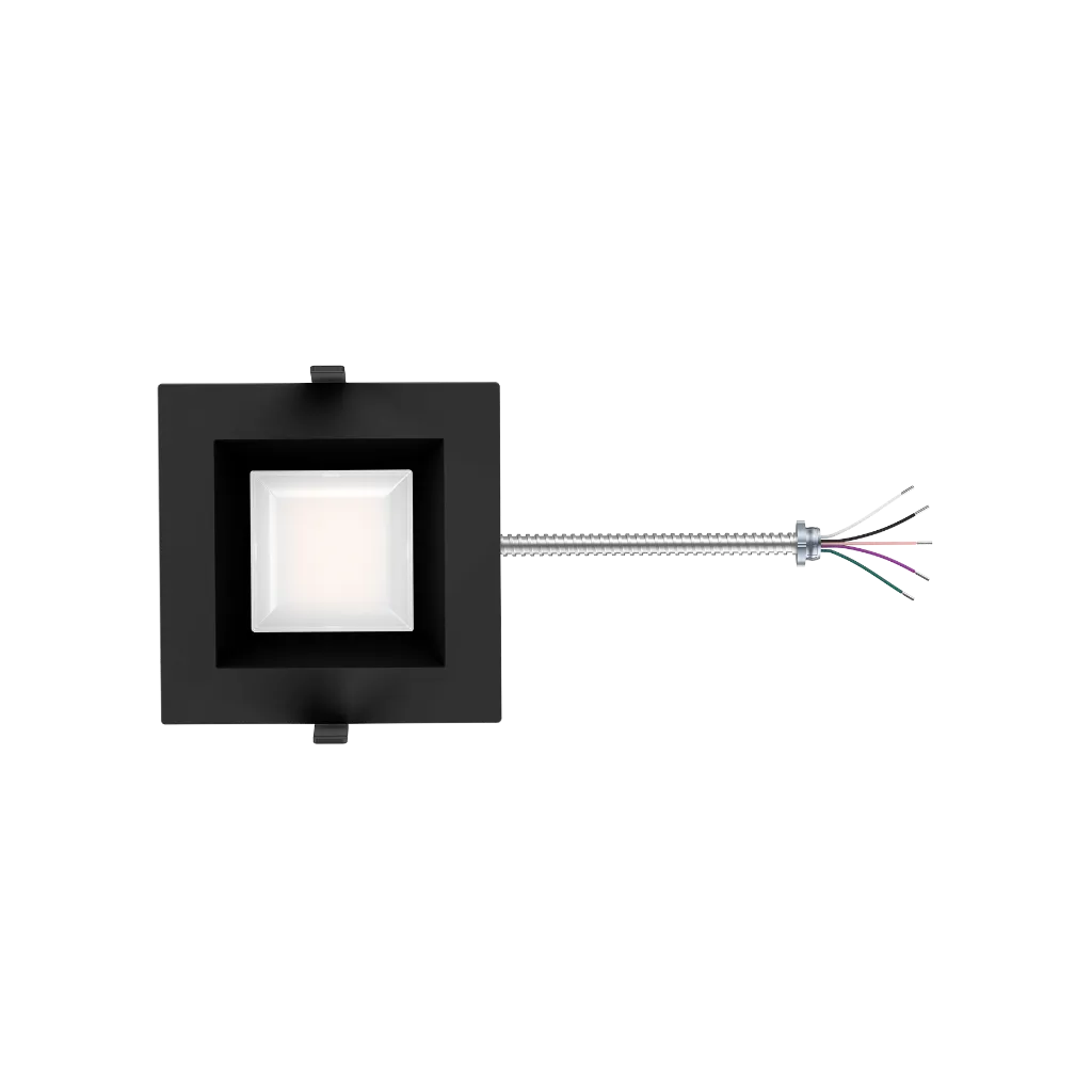 Reno Zeta - 6" Square Commercial Downlight - Selectable Wattage 15/18/22/26/30W - Selectable CCT 2700/3000/3500/4000/5000K - 120-347V - 3-in-1 Dimming | RENO-DL6-MW-DV-MCCT-SQ