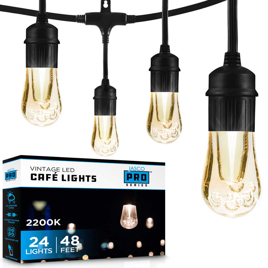 JascoPro Series Vintage LED Cafe Lights, 48ft | 66899