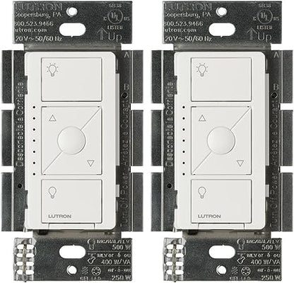 Product Display Visual of the SKU: PD-5NE-WH-C for Marketing of theLutron Wireless in-wall ELV+ Dimmer | PD-5NE