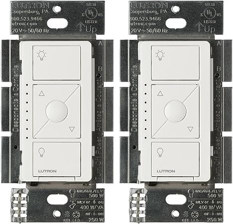 Product Display Visual of the SKU: PD-5NE-WH-C for Marketing of theLutron Wireless in-wall ELV+ Dimmer | PD-5NE