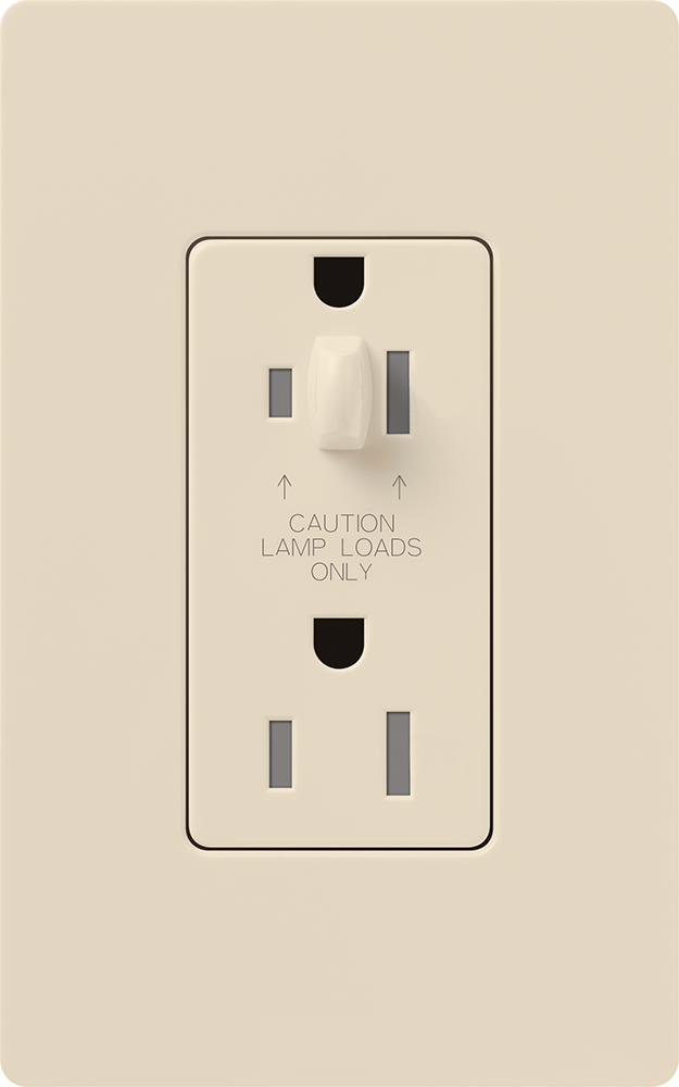 Lutron Nova T 15A Half-Dimming Tamper-Resistant Receptacle Architectural | NTR-15-HDTR