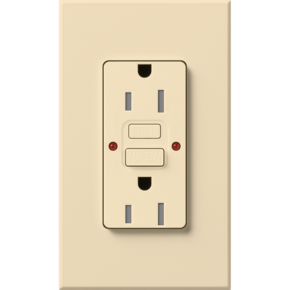 Lutron Nova T 15A Self-Testing GFCI Receptacle 120V Architectural Matte | NTR-15-GFST