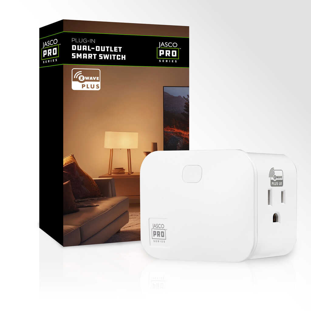 Jasco Z-Wave Plus Plug-in Smart Switch, Dual Plug, Passthrough, 800S | 76724