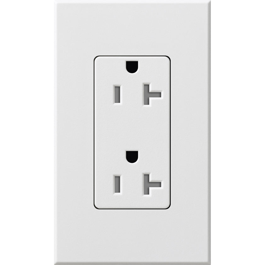 Lutron Nova T Architectural 20A Tamper-Resistant Duplex Receptacle (Wall Plate Included) | NTR-20-TR