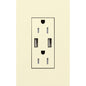Lutron New Architectural 15A Tamper-Resistant USB-A Duplex Receptacle, Self-Testing, Wall Plate Not Included, Matte Finish, NTR-15-UBTR