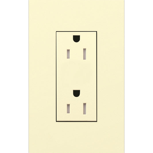Lutron New Architectural 15A Tamper-Resistant Duplex Receptacle, Wall Plate Not Included, Matte Finish | LTR-15-TR