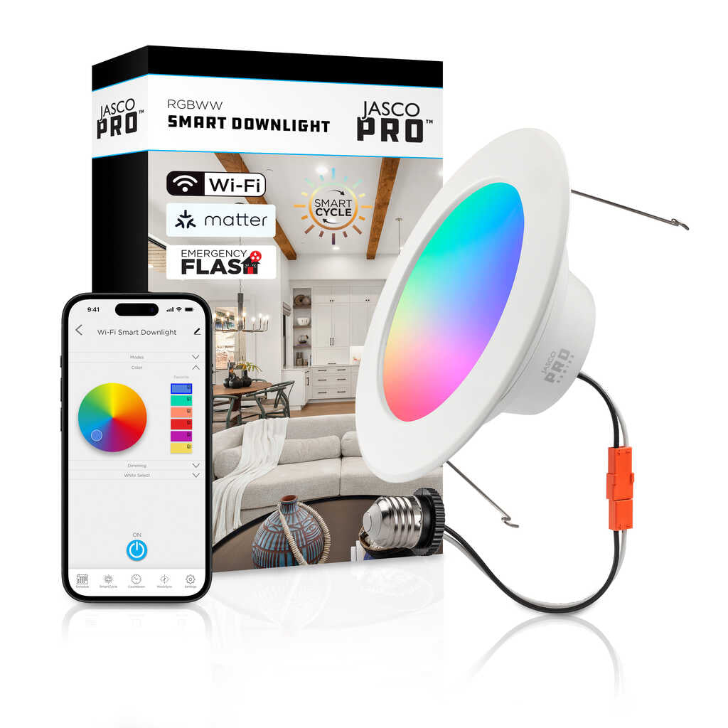 JascoPro Series Wifi Downlight, Retrofit, 6in, E26 | 81892