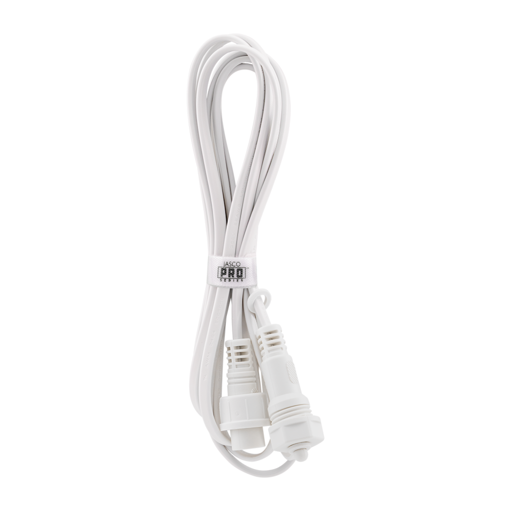 JascoPro Series Under Eave Light Extension Cord, 10ft, White, 2pc | 84431