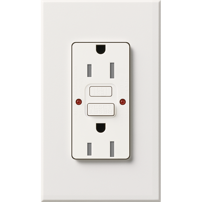 Lutron Nova T 15A Self-Testing GFCI Receptacle 120V Architectural Matte | NTR-15-GFST