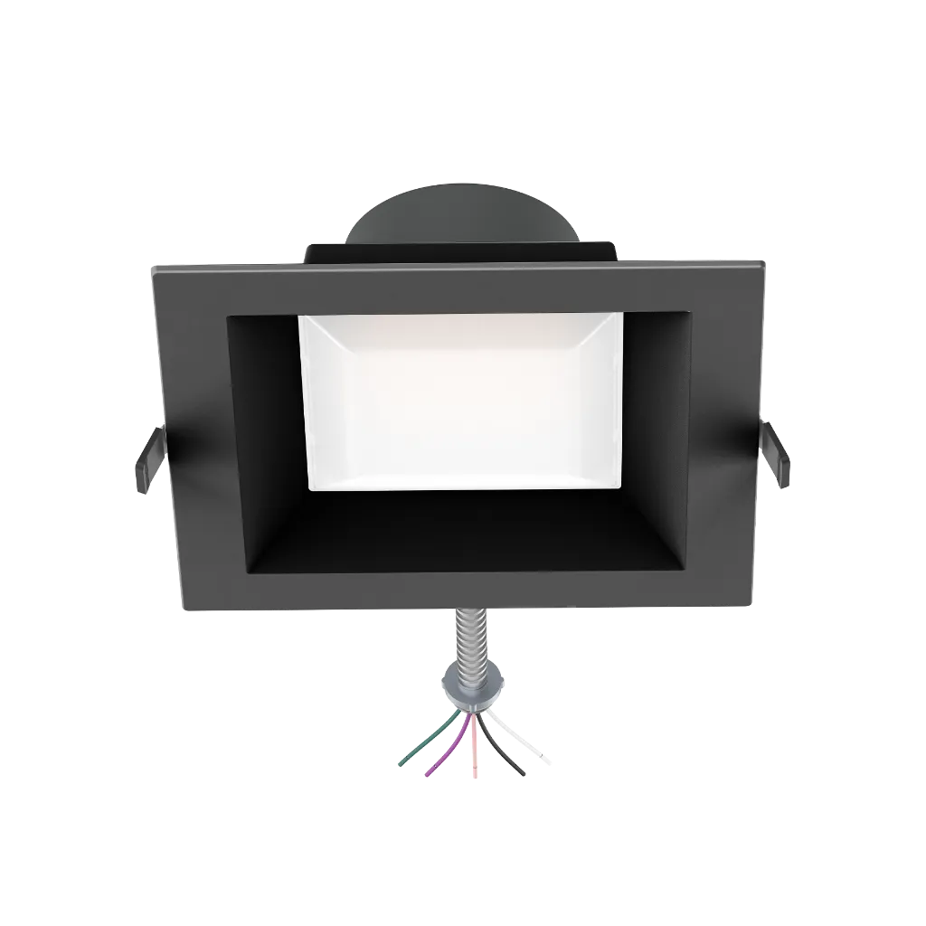 Reno Zeta - 8" Square Commercial Downlight - Selectable Wattage 15/20/25/30/35W - Selectable CCT 2700/3000/3500/4000/5000K - 120-347V - 3-in-1 Dimming | RENO-DL8-MW-DV-MCCT-SQ