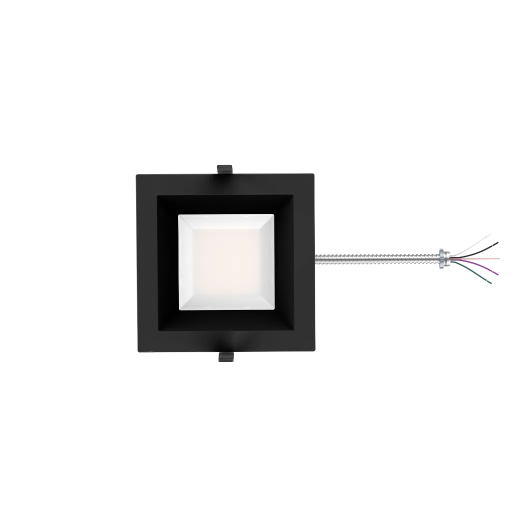 Reno Zeta - 8" Square Commercial Downlight - Selectable Wattage 15/20/25/30/35W - Selectable CCT 2700/3000/3500/4000/5000K - 120-347V - 3-in-1 Dimming | RENO-DL8-MW-DV-MCCT-SQ