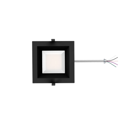 Reno Zeta - 8" Square Commercial Downlight - Selectable Wattage 15/20/25/30/35W - Selectable CCT 2700/3000/3500/4000/5000K - 120-347V - 3-in-1 Dimming | RENO-DL8-MW-DV-MCCT-SQ
