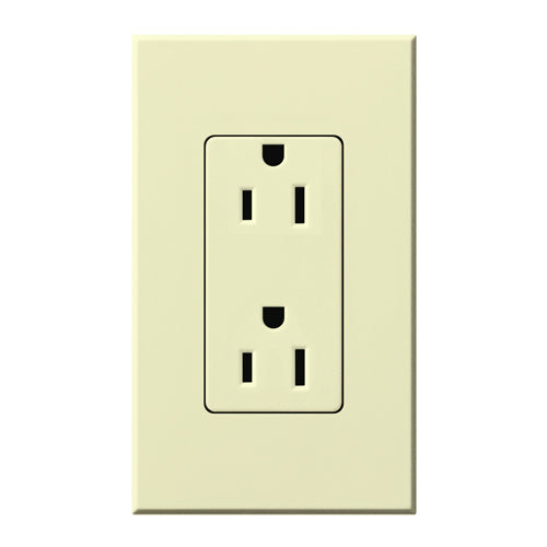 Lutron Nova T Architectural 15A Tamper-Resistant Duplex Receptacle (Wall Plate Included) | NTR-15-TR