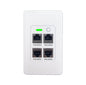 Grid Active POE-Jack In-Wall Switch | 4-Port Gigabit, Rear PoE Uplink Wall Plate | APOEJK2-WH