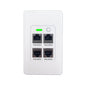 Product Marketing Image of Simply Secured SKU: APOEJK2-WH by Vendor Grid Networking Product Grid Active POE-Jack® In-Wall Switch | 4-Port Gigabit, Rear PoE Uplink Wall Plate | APOEJK2-WH