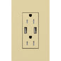 Lutron New Architectural 15A Tamper-Resistant USB-A Duplex Receptacle, Self-Testing, Wall Plate Included, Matte Finish |  NTR-15-UBTR